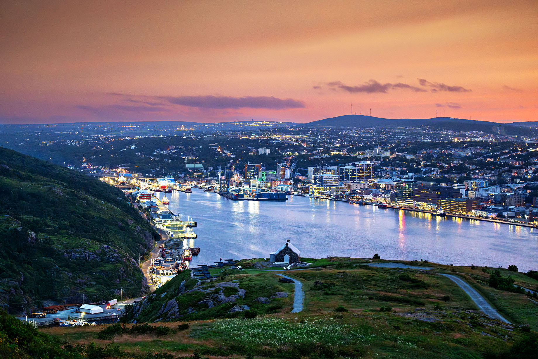 St. John's Harbour at Sunset in Newfoundland, Canada