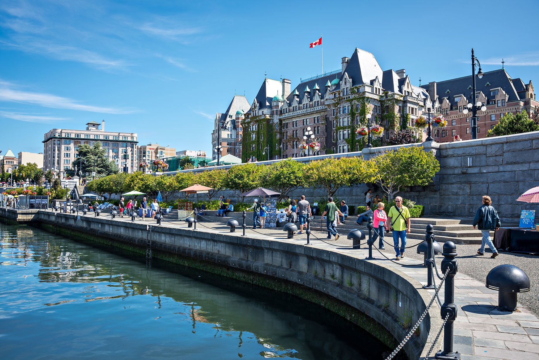 The Empress Hotel Overlooking Victoria Harbour in British Columbia, Canada