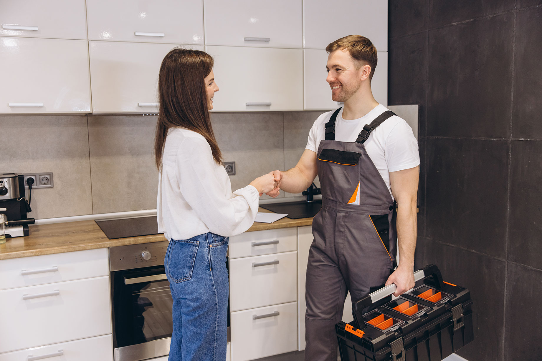 Trusted Plumber with Client