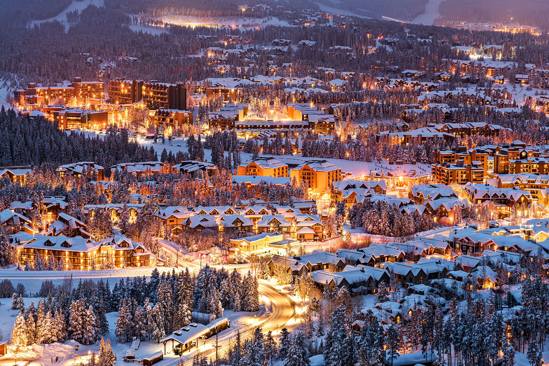 Winterscape Skyline of Breckenridge, Colorado, USA