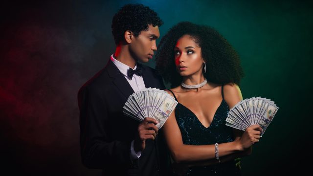 Male and Female Models with Money