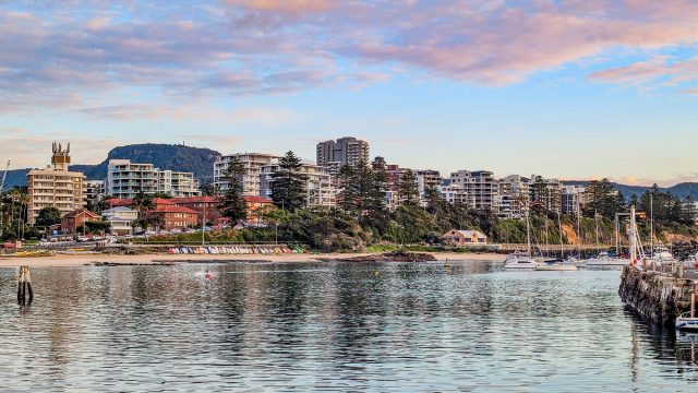 Coastal Cityscape with Apartments on the Blue Mile Pathway in North Wollongong, NSW, Australia