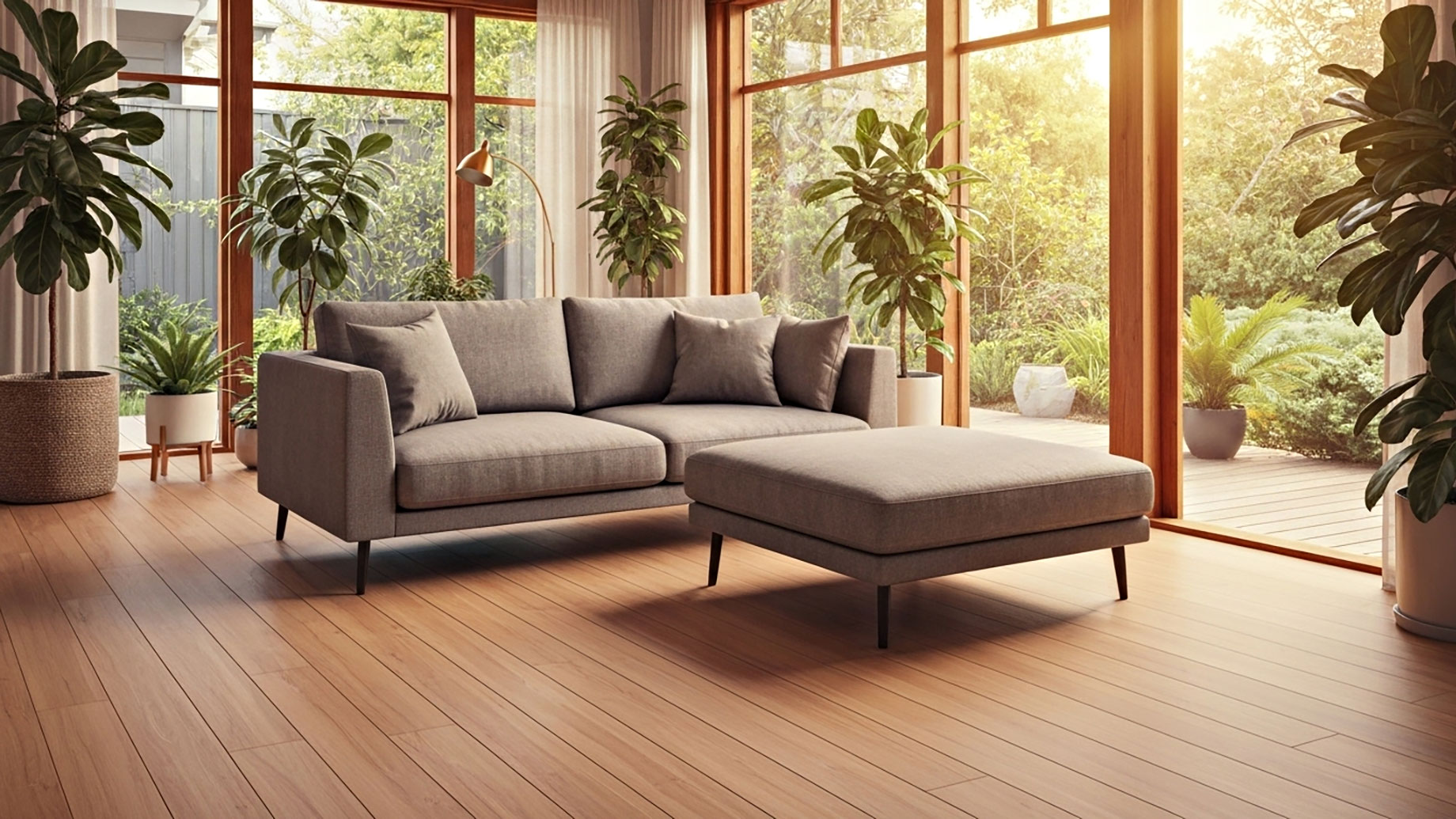 Grey Fabric Lounge Sofa