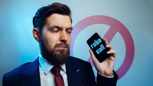 Man Receiving a Robocall