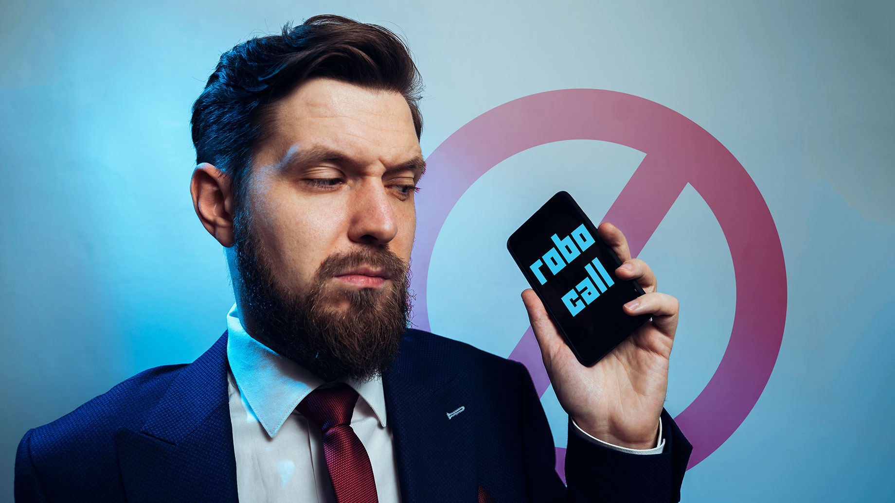 Man Receiving a Robocall