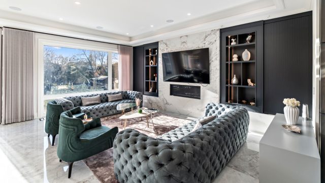 Modern Luxury Living Room at 71 Northwood Drive, North York, Ontario, Canada