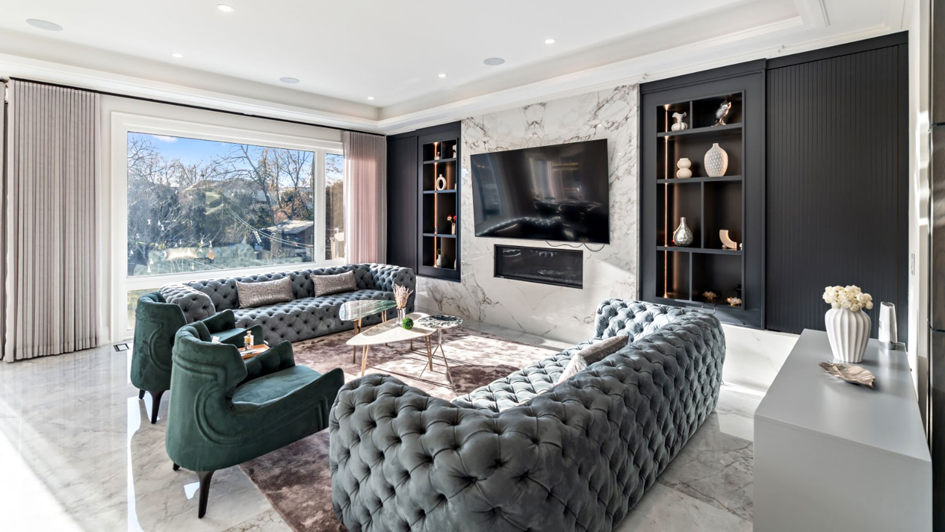 Modern Luxury Living Room at 71 Northwood Drive, North York, Ontario, Canada