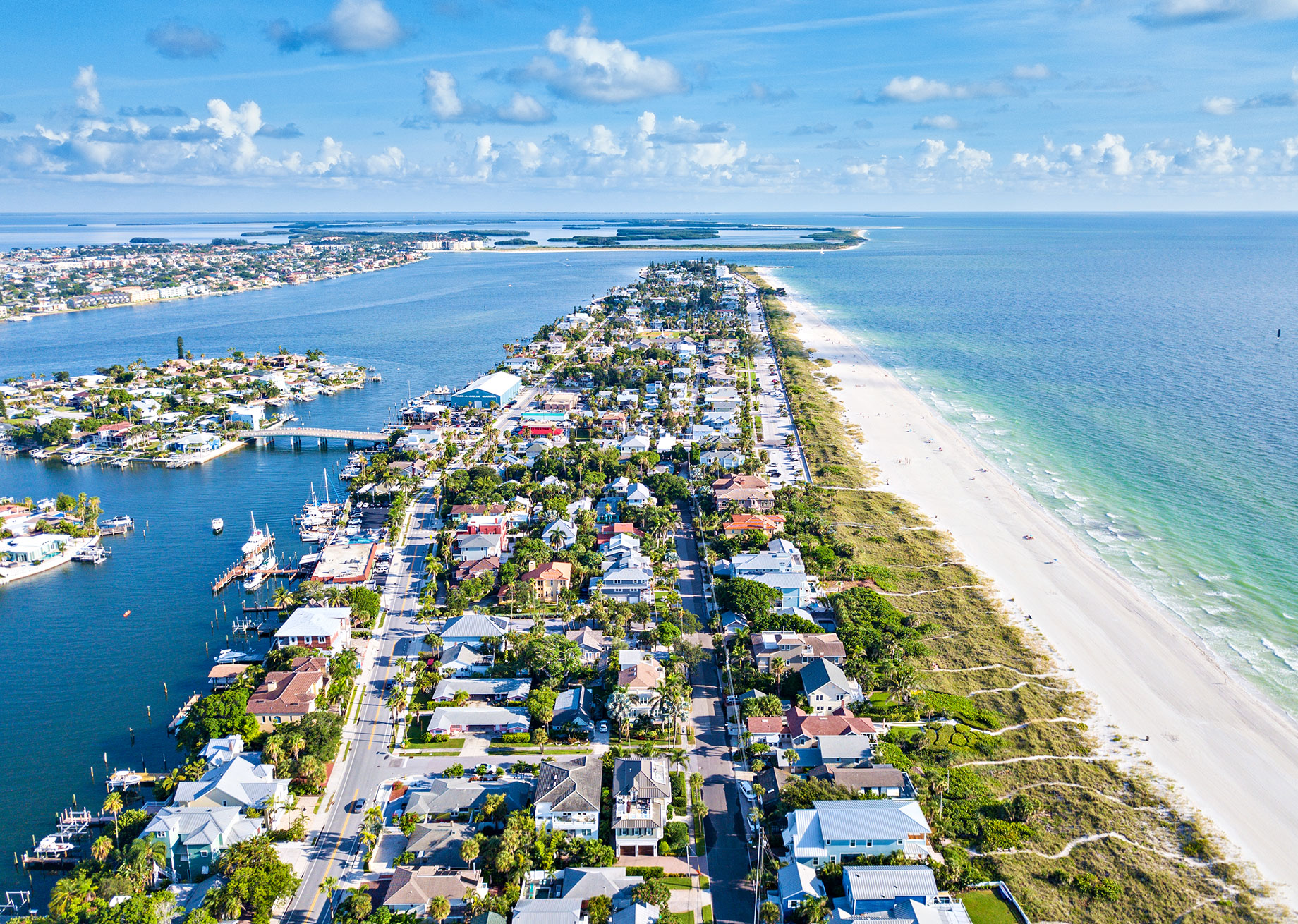Waterfront Homes on the Gulf of America in St. Petersburg, Florida, USA