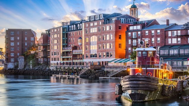 Waterfront Townscape of Portsmouth, New Hampshire, USA