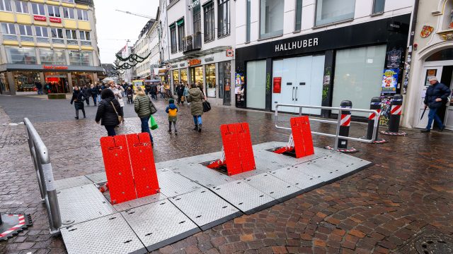 A Safety Barrier Intended to Stop Vehicles Entering a Pedestrian Zone in Trier, Germany