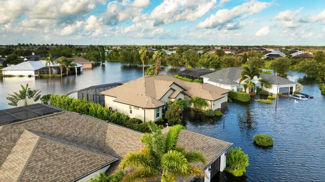 Flooding in Florida Caused by Tropical Storm from Hurricane Rainfall