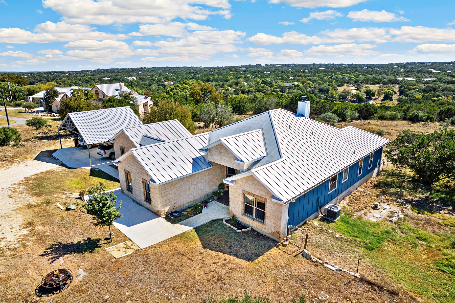 Metal Roof on a House in Texas, USA
