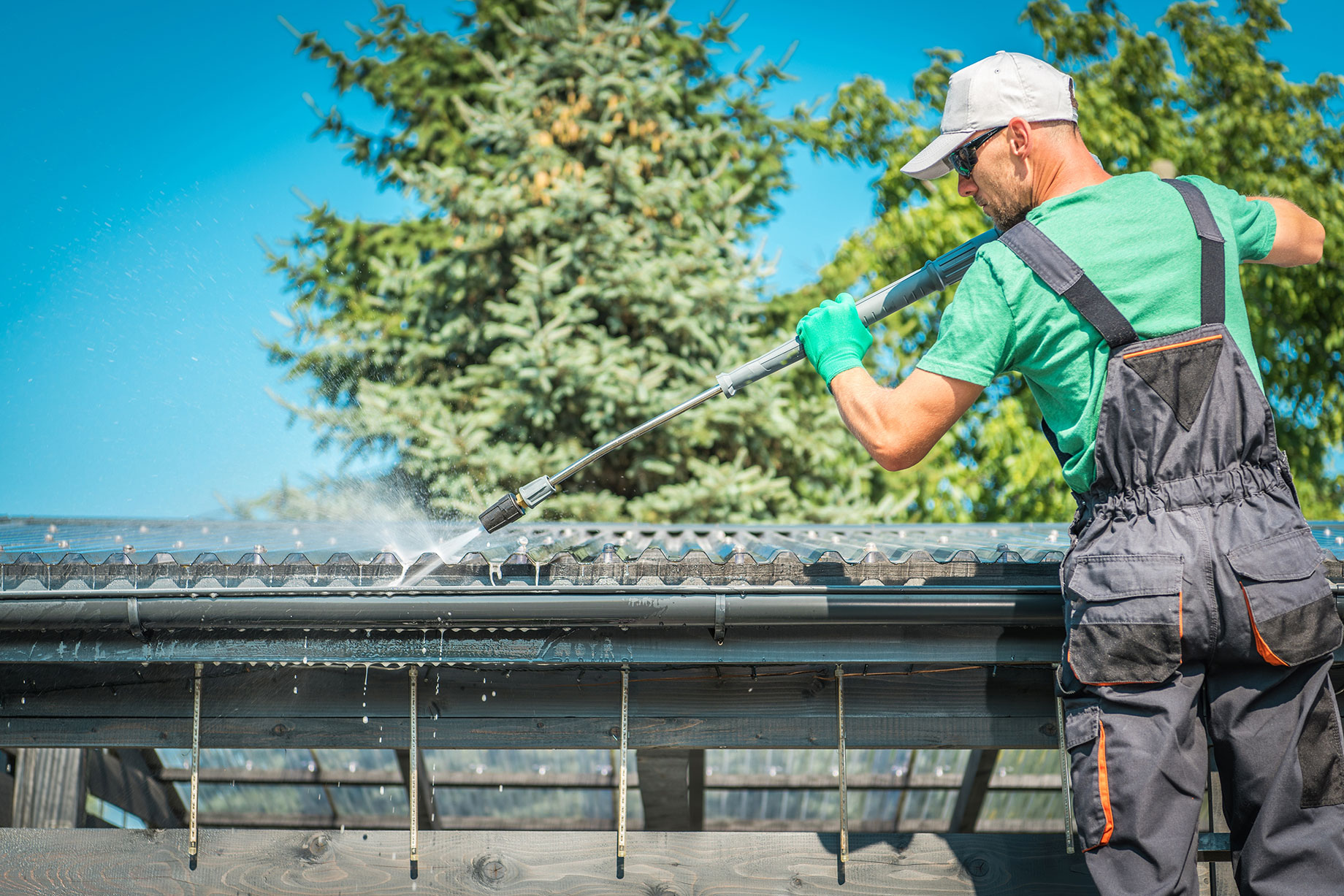 Roof and Gutters Power Washing