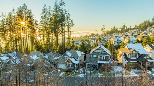 Sunset from Heritage Mountain in Port Moody, British Columbia, Canada
