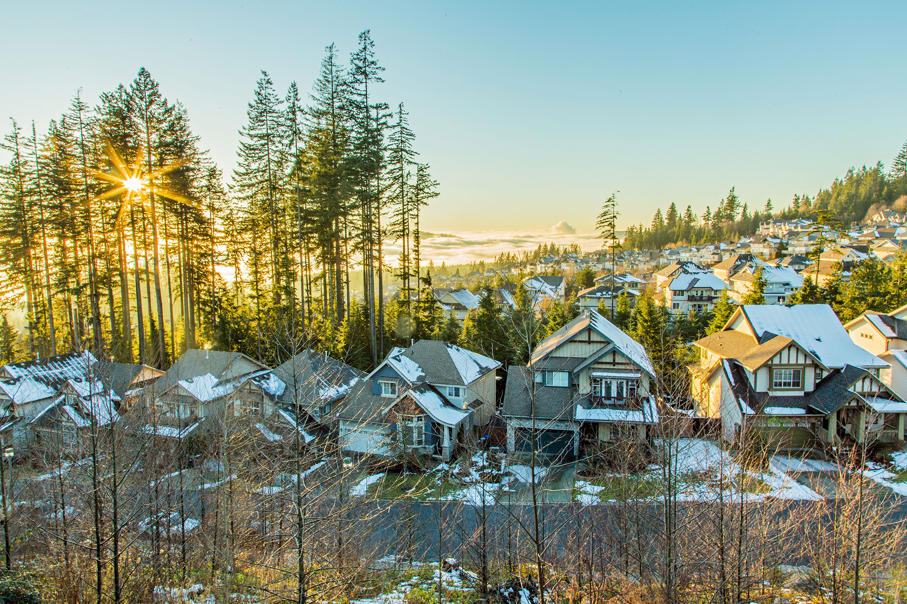 Sunset from Heritage Mountain in Port Moody, British Columbia, Canada