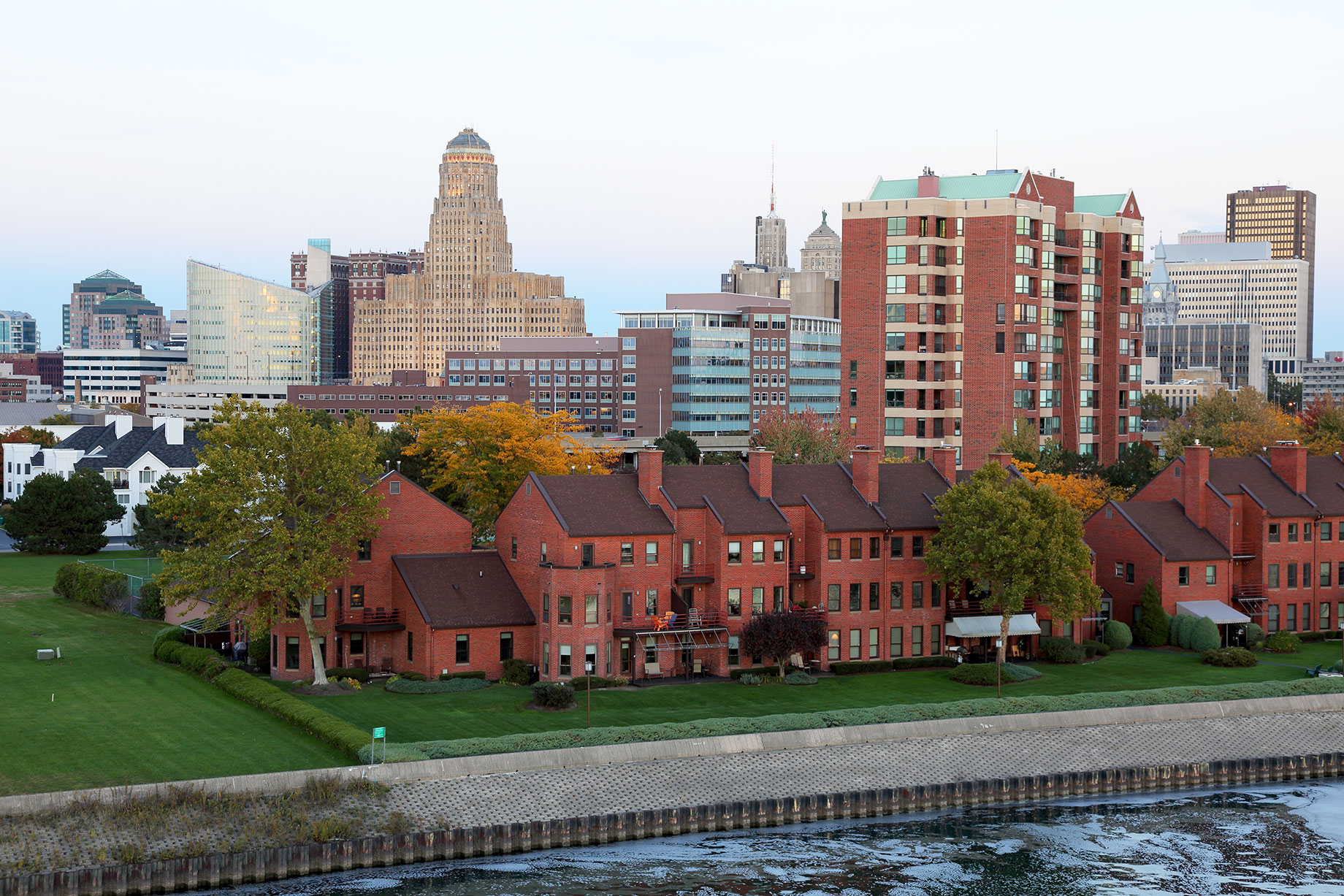 Waterfront Homes in Downtown Buffalo, New York, USA
