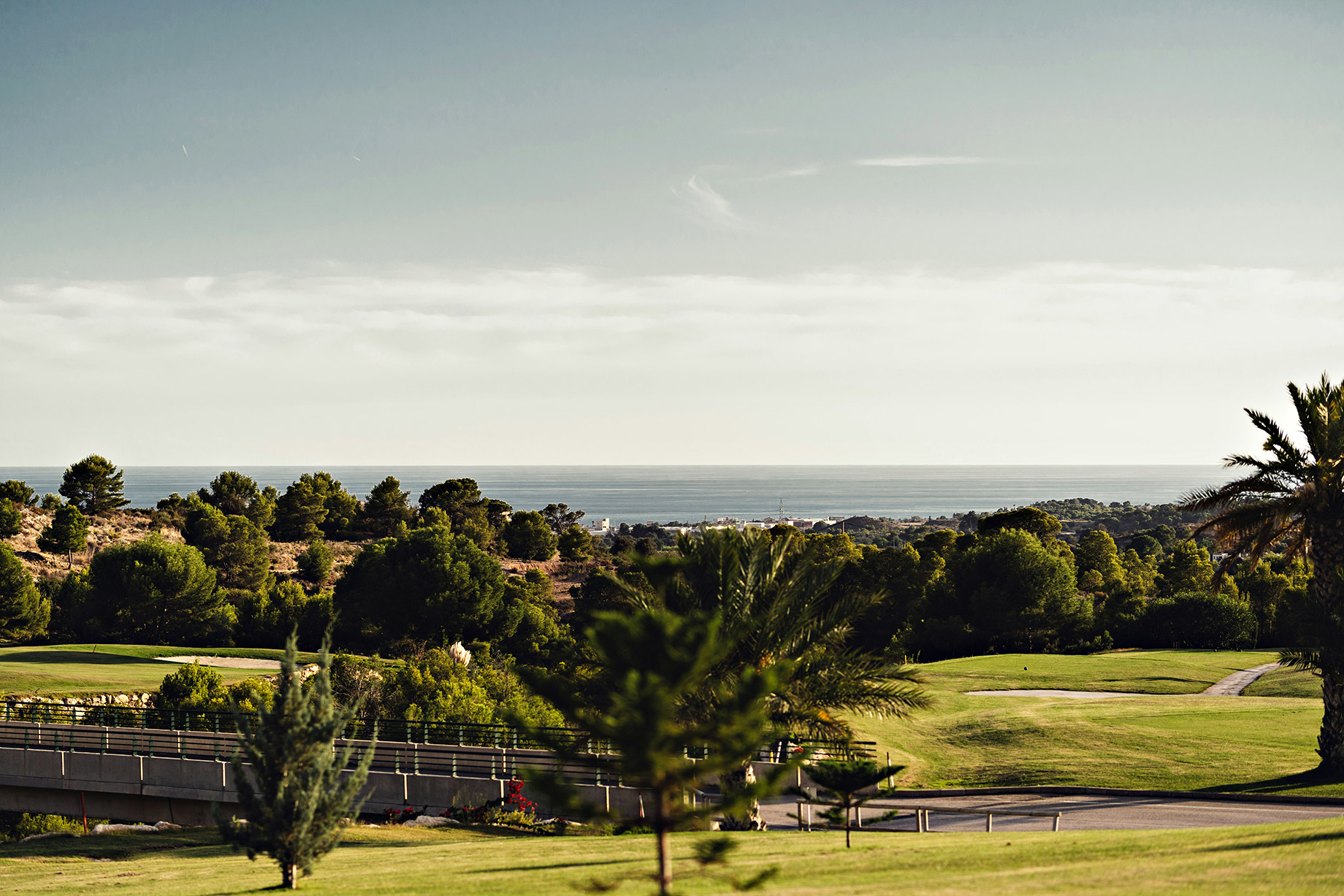 Scenic View of a Golf Course and the Ocean in Spain
