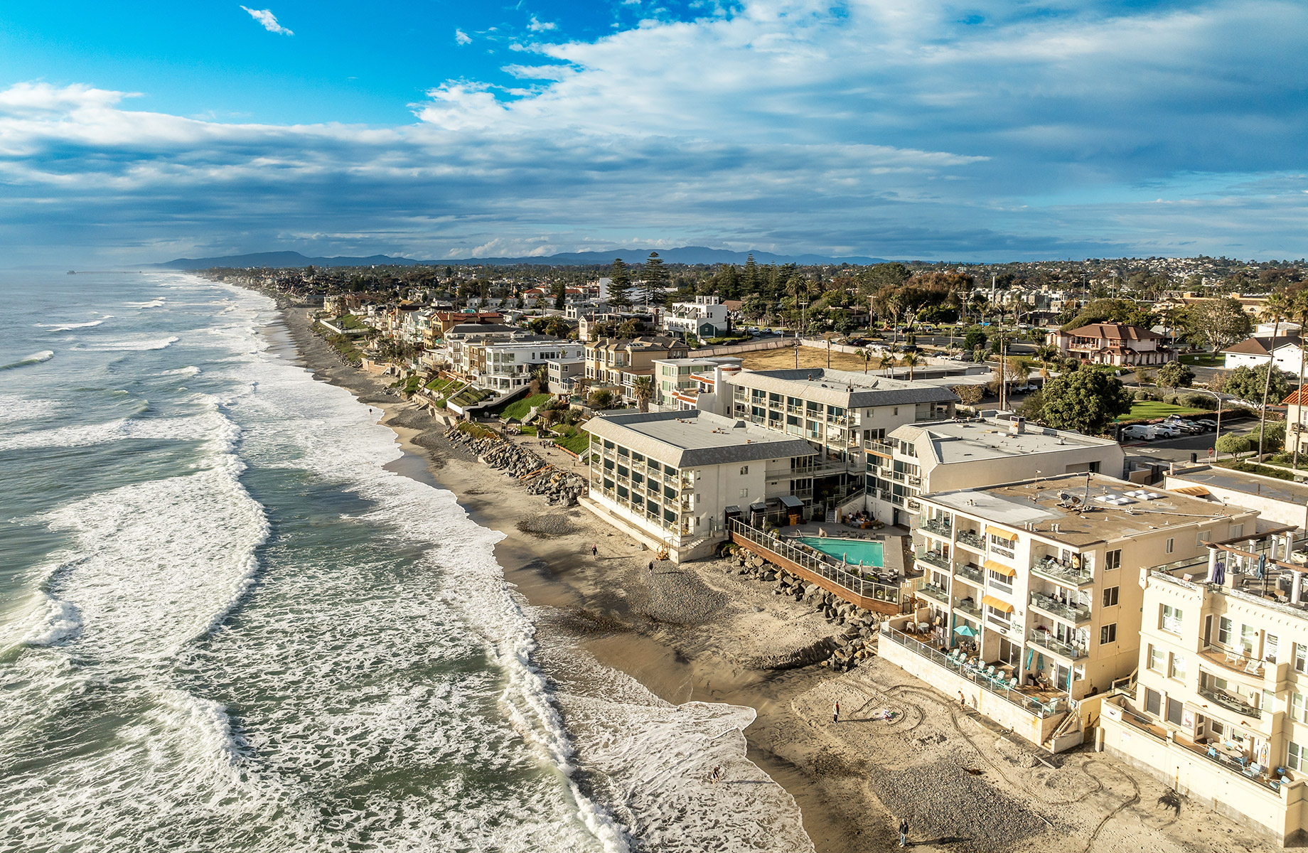 Aerial View of Carlsbad, California, Oceanside Villas, Holiday Condo Rentals