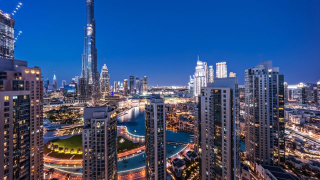 Dubai Downtown Cityscape at Twilight