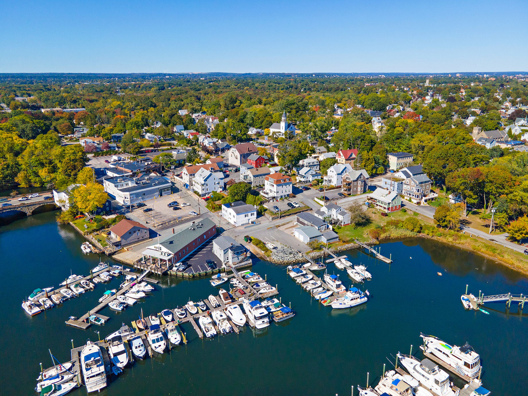 Pawtuxet Cove Marina on Providence River between Cranston and Warwick, Rhode Island