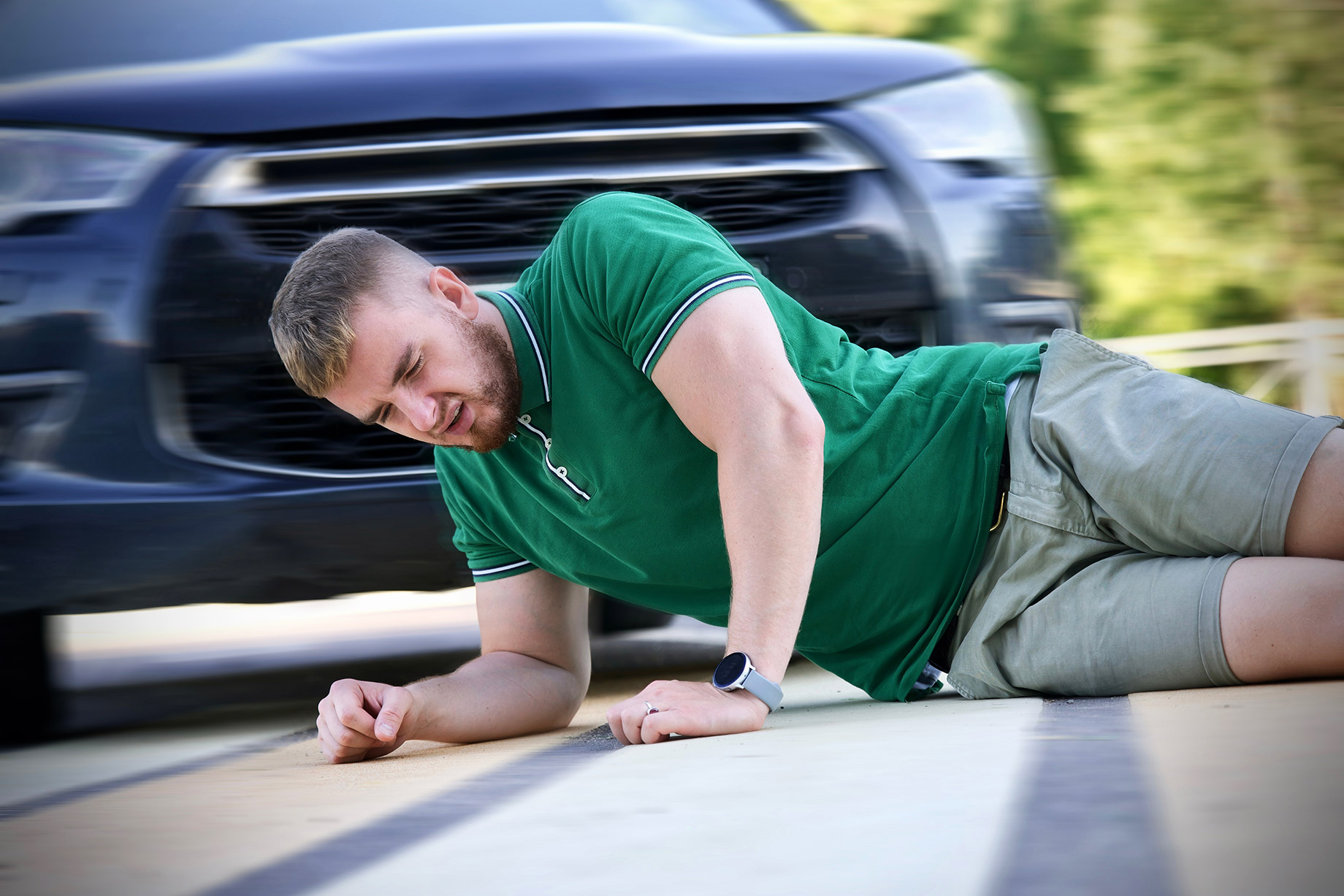 Pedestrian Hit by a Vehicle at a Crosswalk