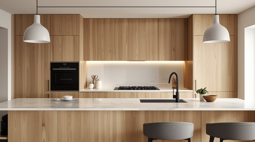 Modern Kitchen with Wooden Cabinetry 