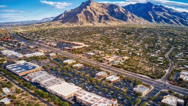 Aerial View of the Tucson Suburb of Oro Valley, Arizona, USA