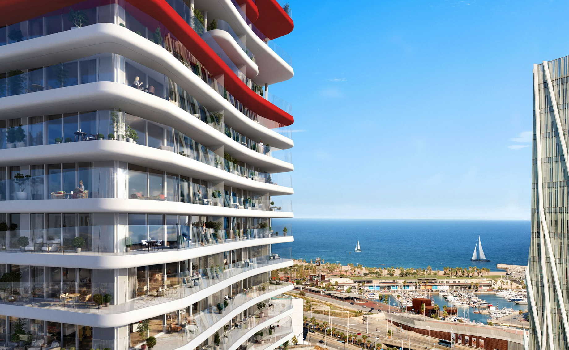 01 – Antares Barcelona – Landmark Luxury Seaside Apartments in Diagonal Mar on the Catalan Coast in Spain