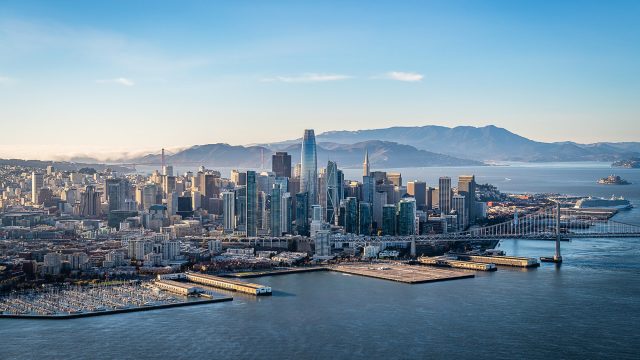 Aerial View of San Francisco in Northern California