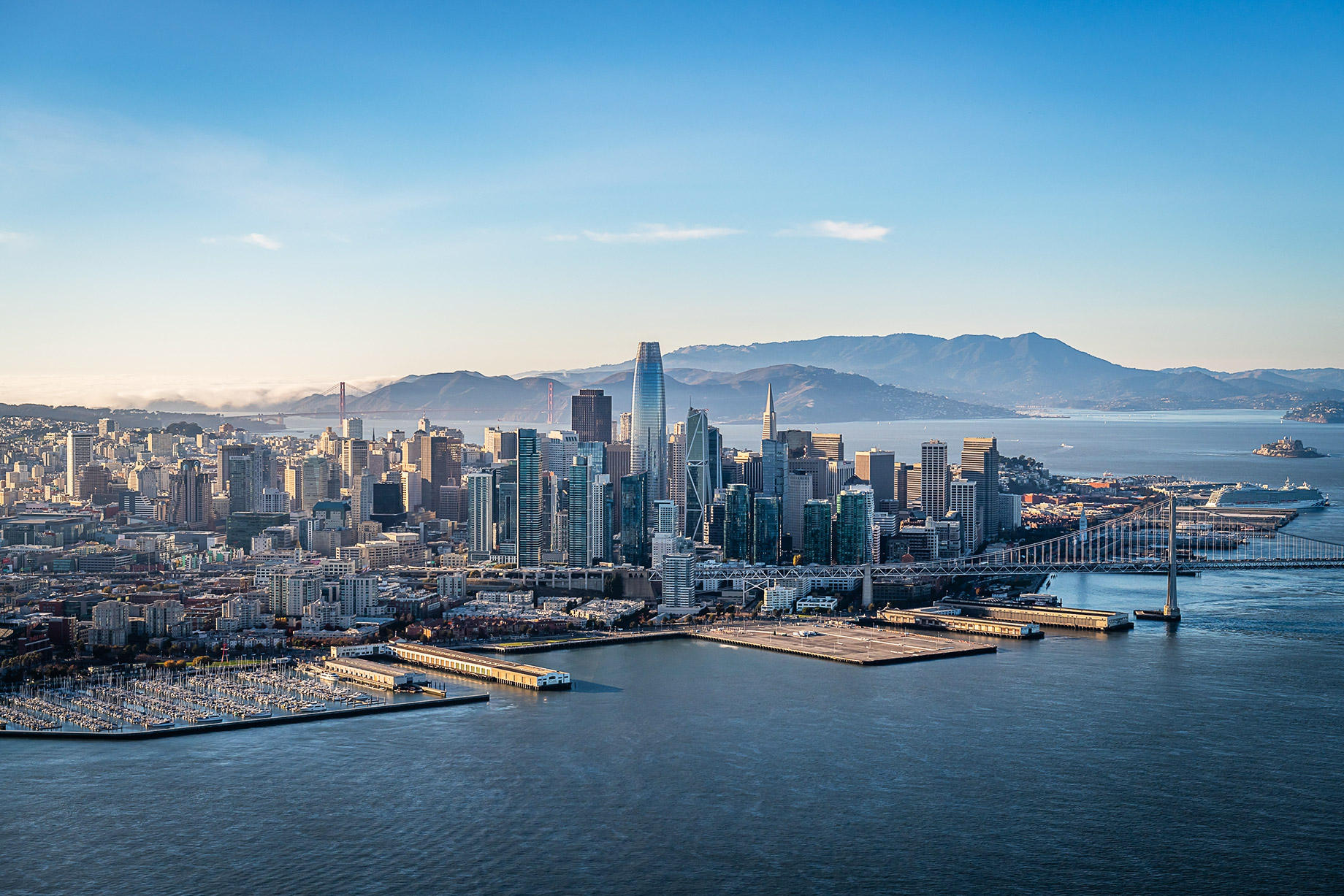 Aerial View of San Francisco in Northern California