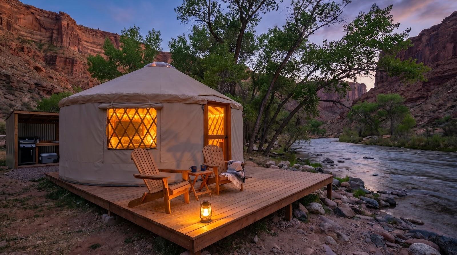 Adventure Beach Riverside Yurts
