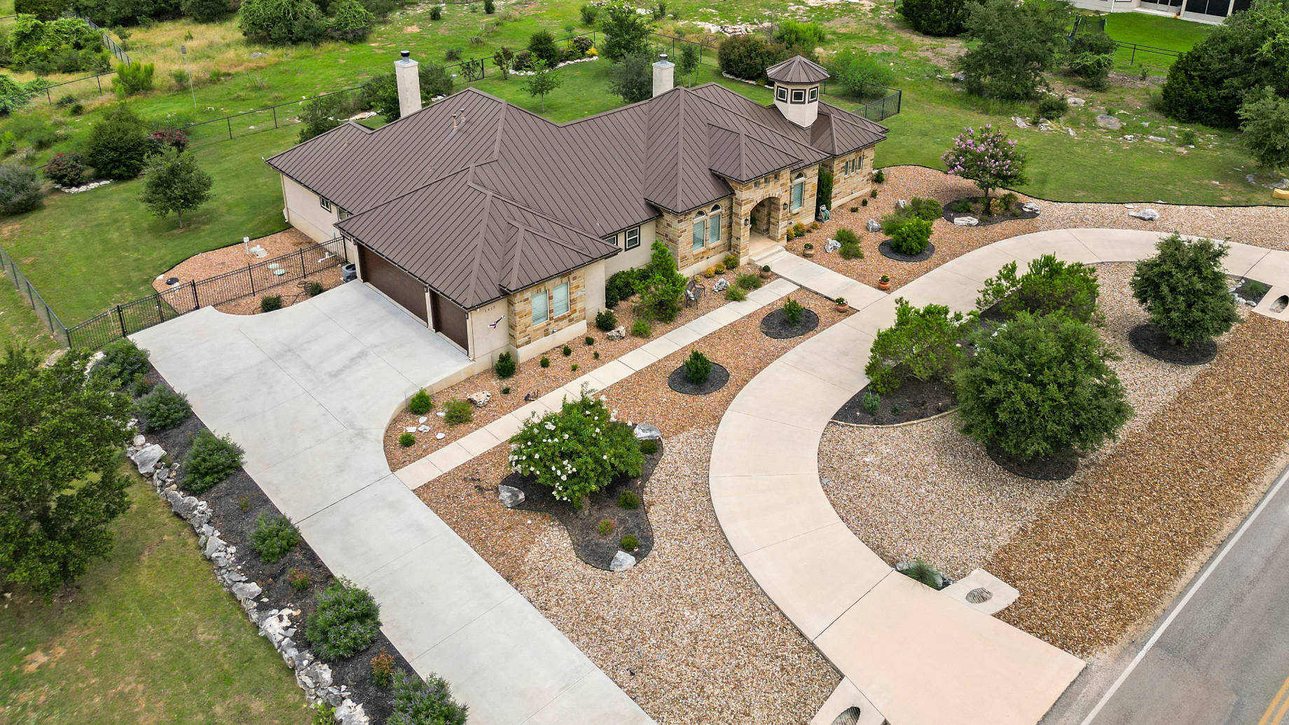Aerial View of a Residence in San Antonio, Texas, USA