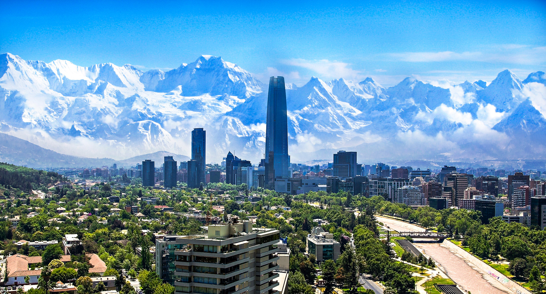 Amazing Cityscape of Santiago, Chile