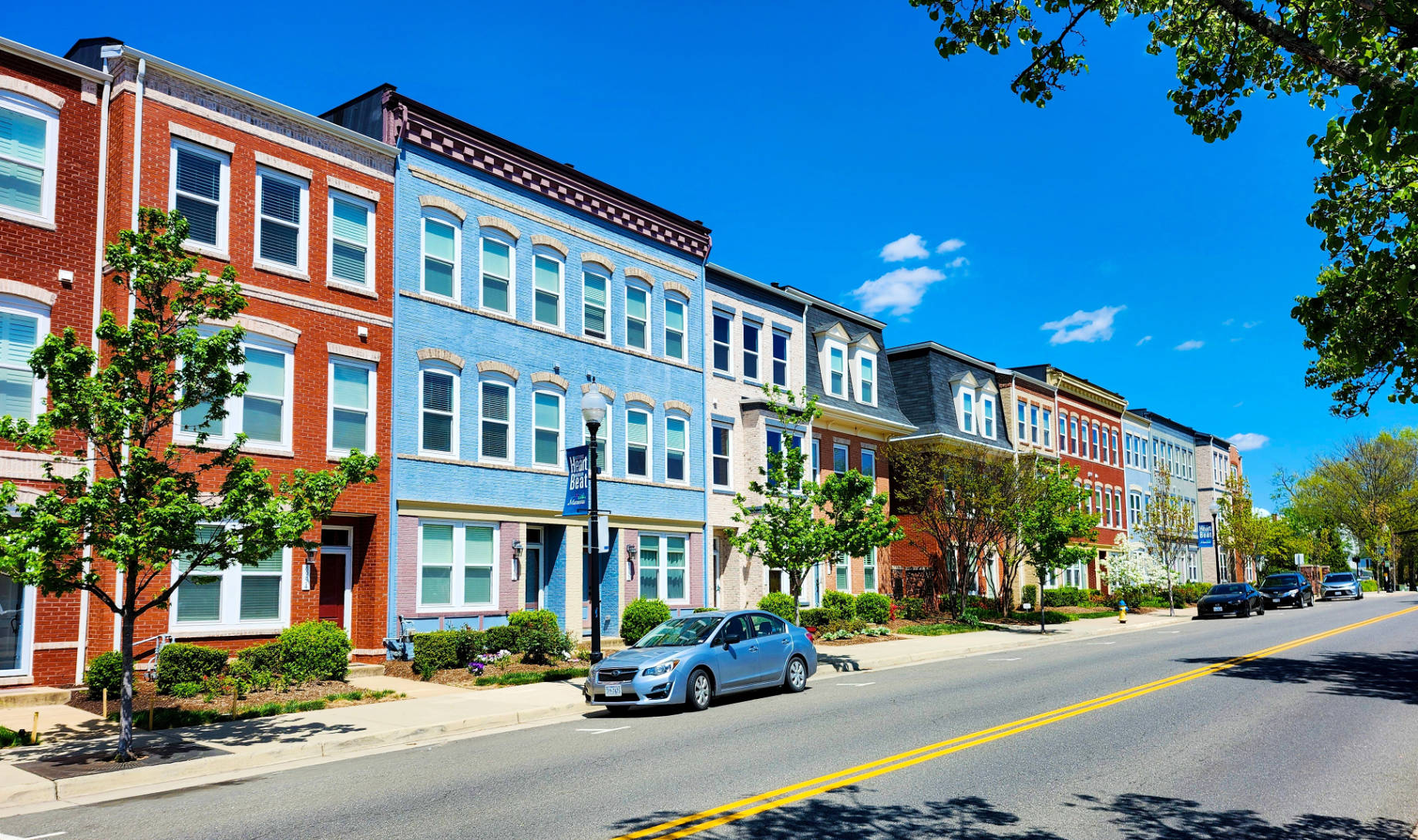 Colorful Townhomes in Manassas, Northern Virginia, USA