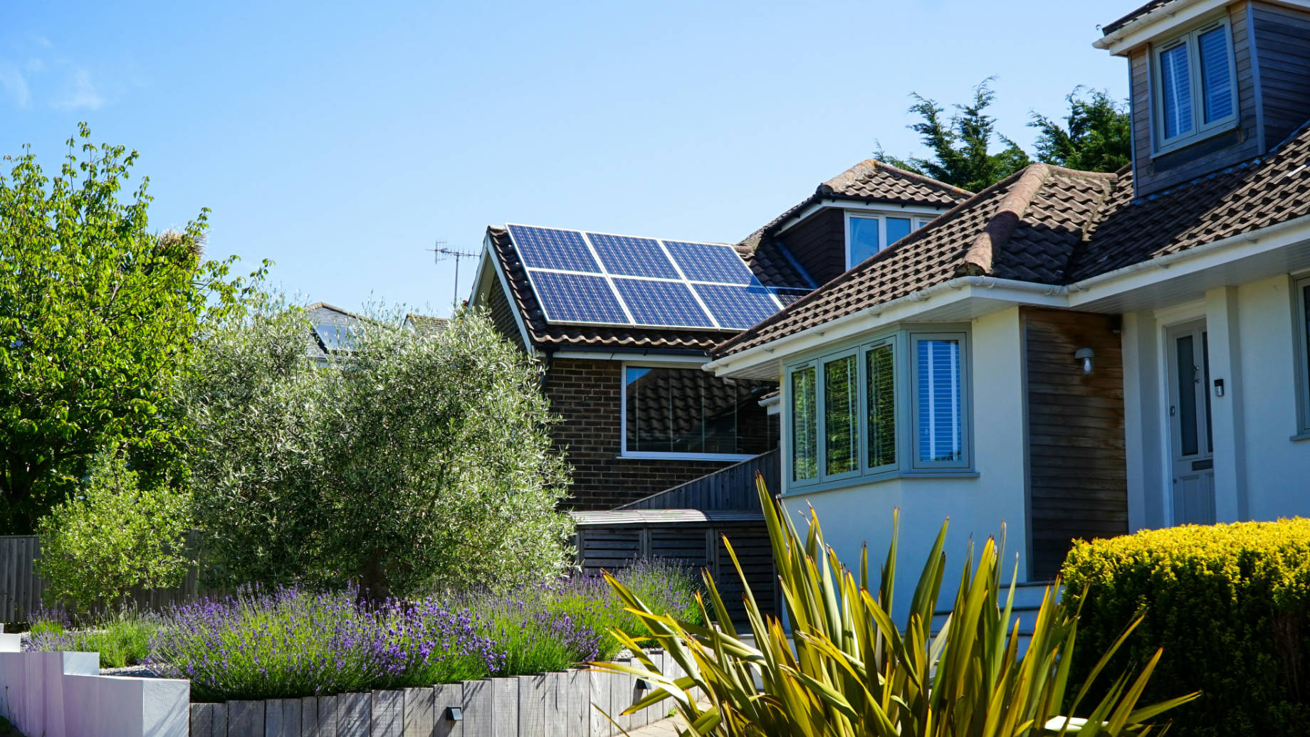 Next Door Neighbour with Solar Panels on the Roof
