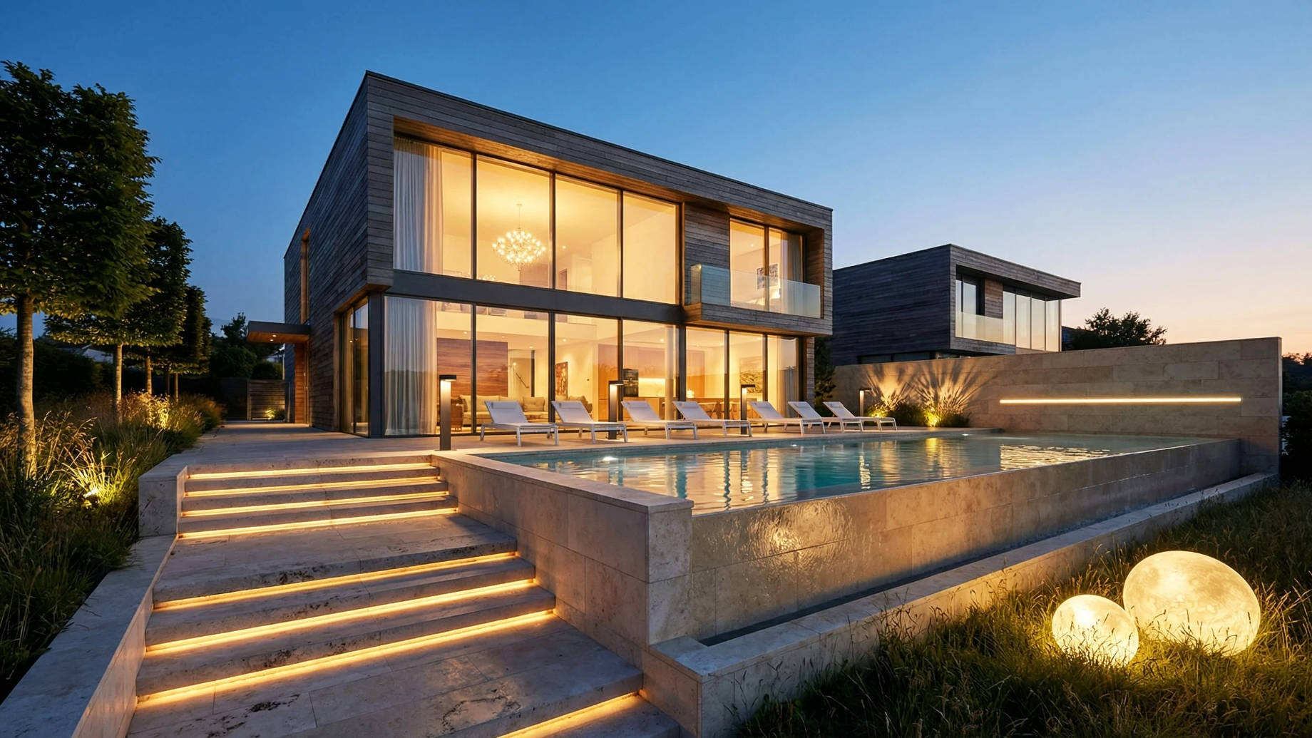 The Art of Architectural Landscape Lighting at a Modern Contemporary Estate