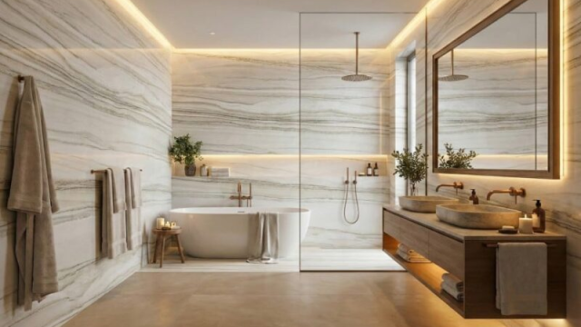 When Custom Tile Outperforms Imported Slab Stone in a Luxury Bathroom: An Honest Material Comparison