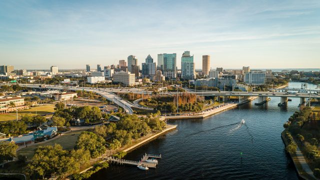 Aerial Panorama of Tampa, Florida, USA