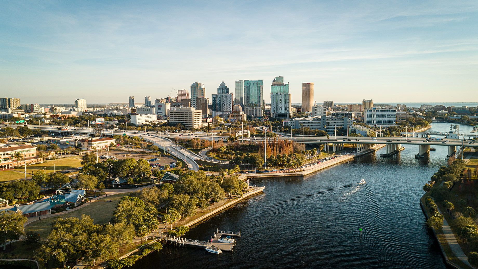 Aerial Panorama of Tampa, Florida, USA