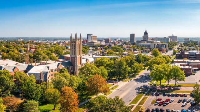 Aerial Panorama of Topeka, Kansas, USA