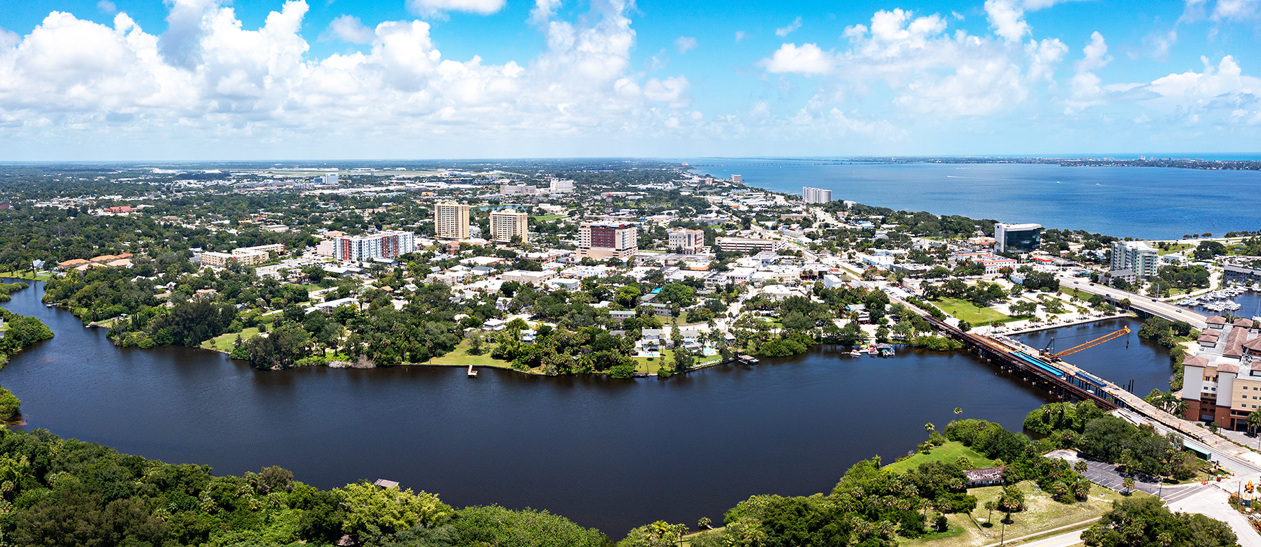 Aerial View of Melbourne, Florida, USA