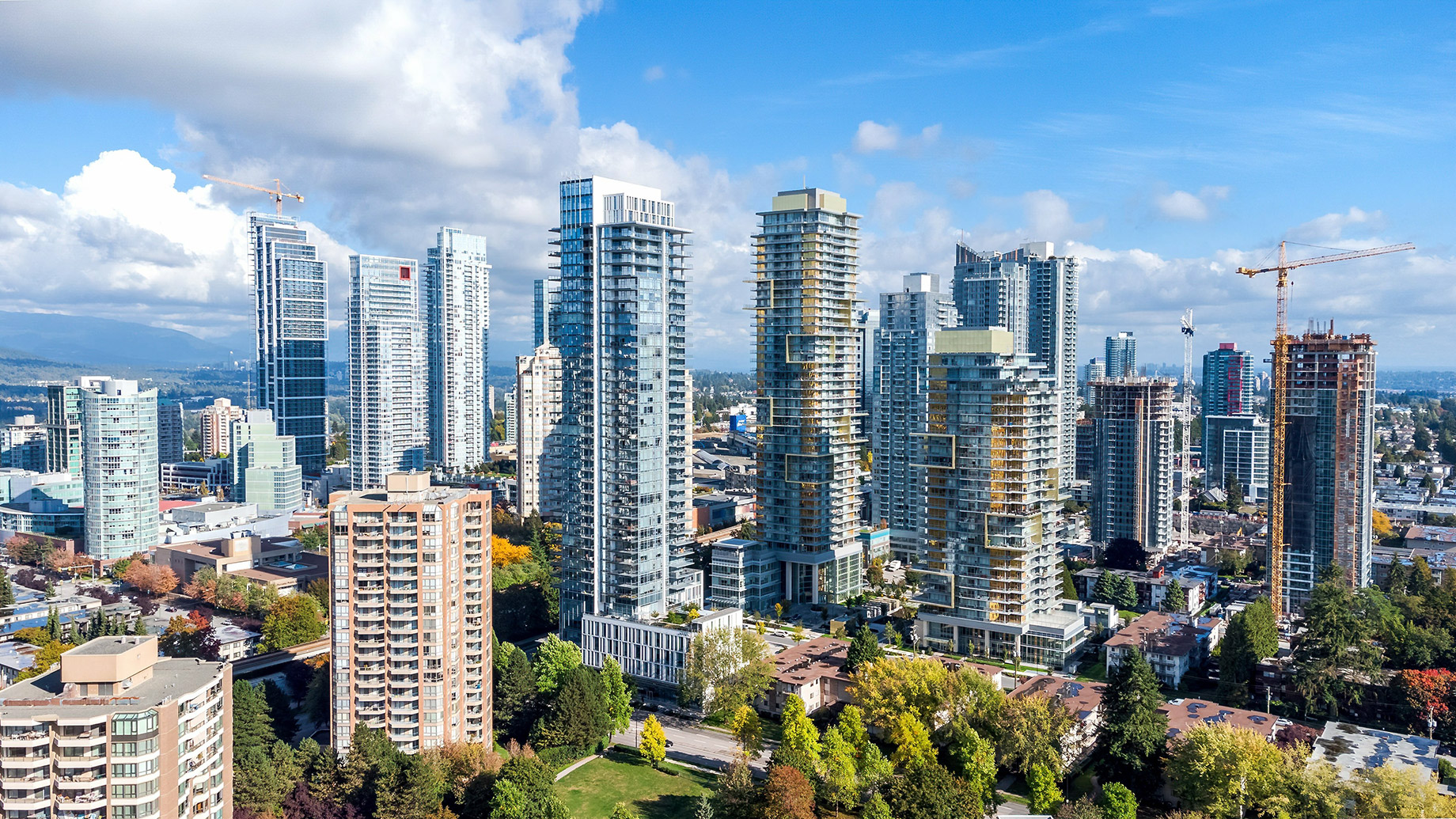 Cityscape View of Metrotown, Burnaby, British Columbia, Canada