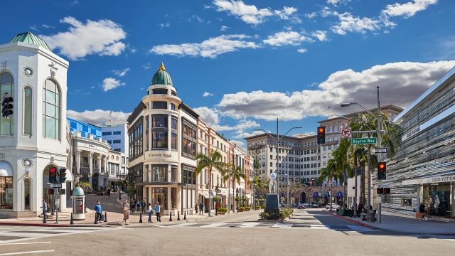 Rodeo Drive Shopping District in Beverly Hills, California, USA