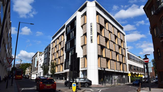 Unite Students - A Modern Student Accommodation Block on Goswell Road in Central London, UK