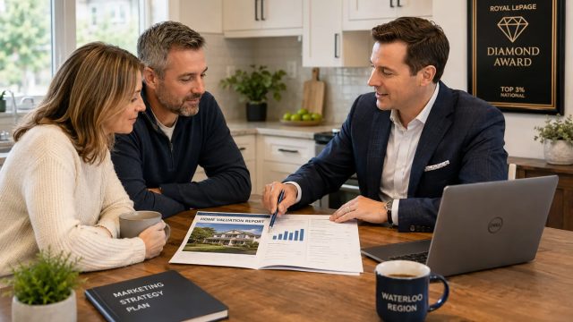 Waterlook Realtor Presenting Real Estate Marketing Strategy to Homeowners