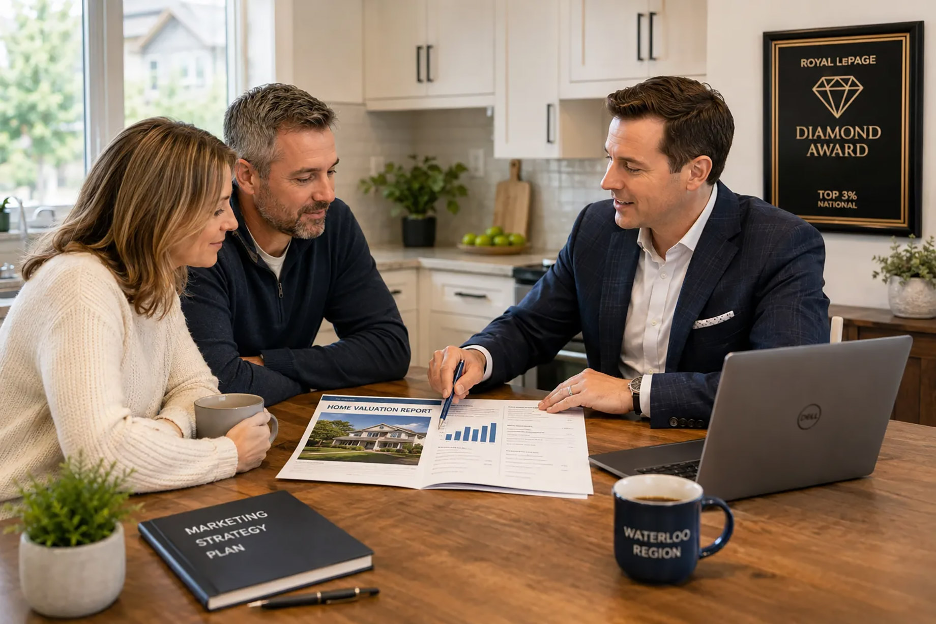 Waterlook Realtor Presenting Real Estate Marketing Strategy to Homeowners