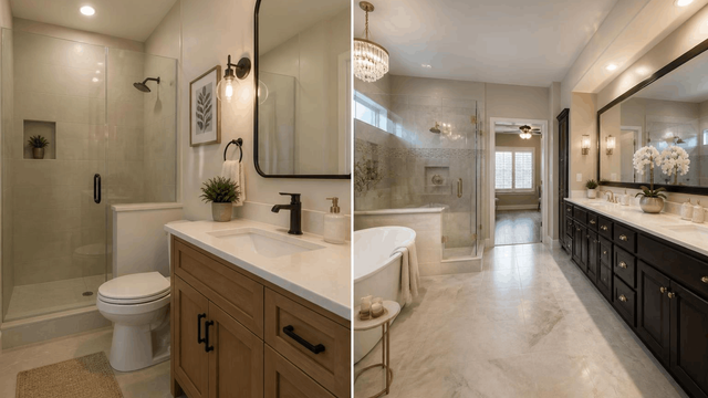 Master vs. Small Bathroom Remodeling in Houston: Costs, Ideas, and Planning Guide