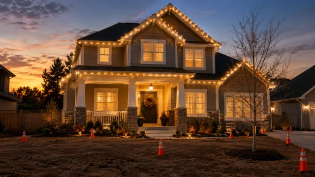 Decorating for the Holidays When Your Front Yard Is Still Recovering From Construction